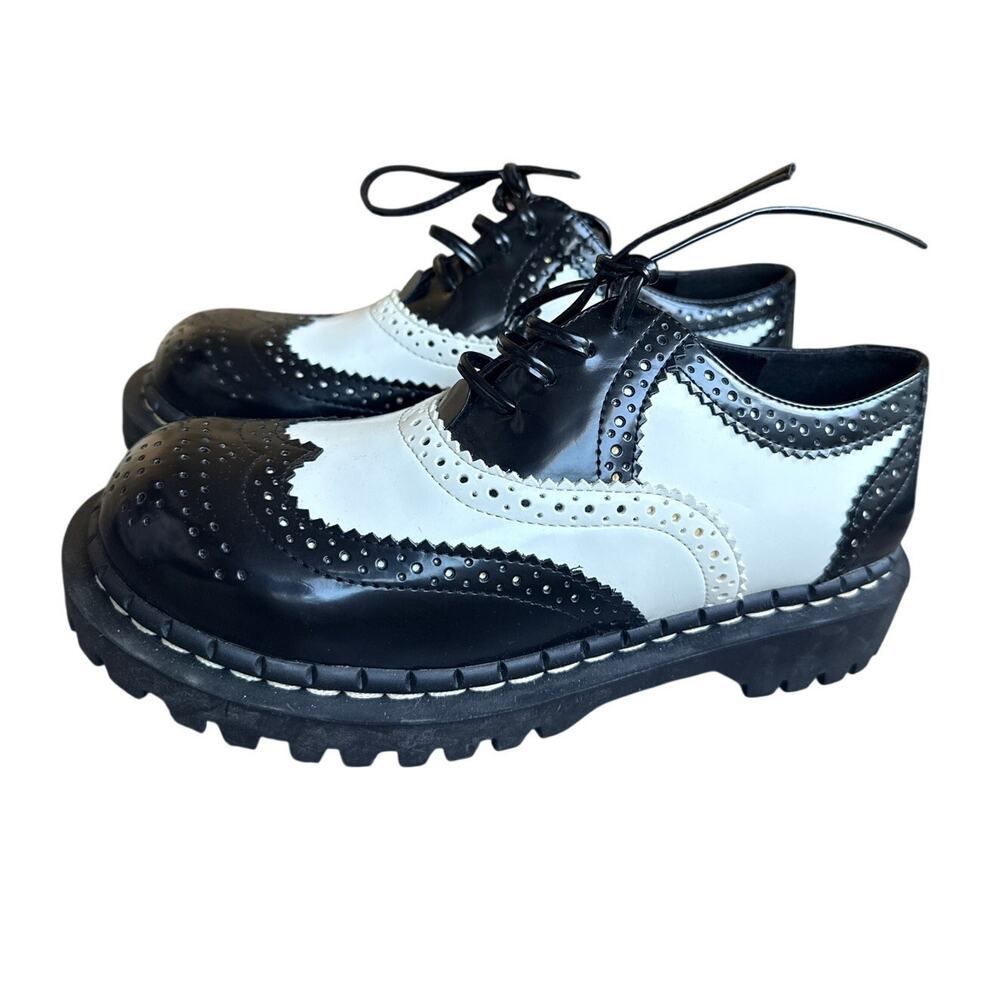 Jeffrey Campbell Wingtip Shoes in Black & White Size 8 NEW